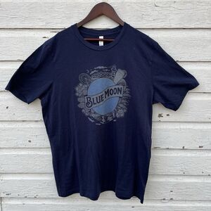 BLUE MOON BEER Full Moon Graphic Tee, Navy/Gray- Size XL